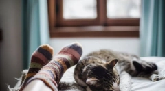 De ce pisica doarme în picioare?